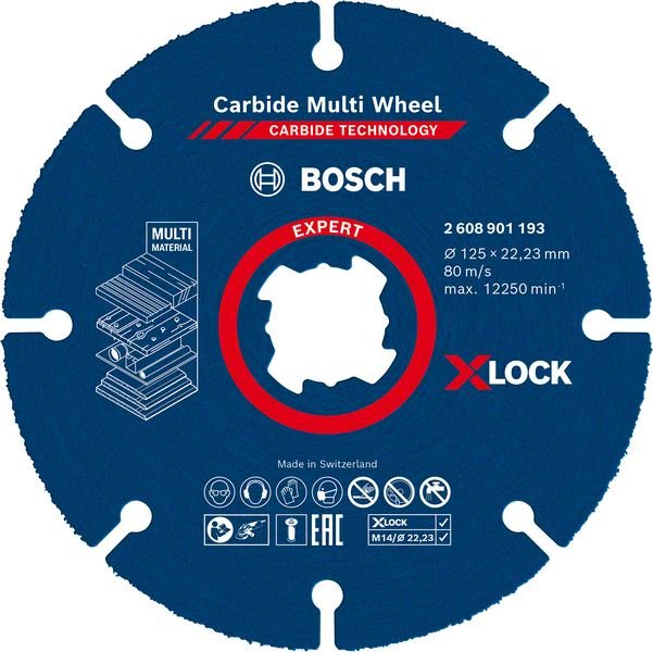 Rezací kotouc EXPERT Carbide Multi Wheel X-LOCK, 125 mm, 22,23 mm - 2608901193