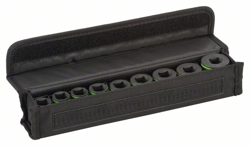 9-dílná souprava nástavcu s násuvnými klíci 38 mm; 10, 11, 13, 17, 19, 21, 22, 24, 27 mm
