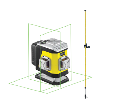 Krížový laser 3×360° se zeleným paprskem CL3G Set