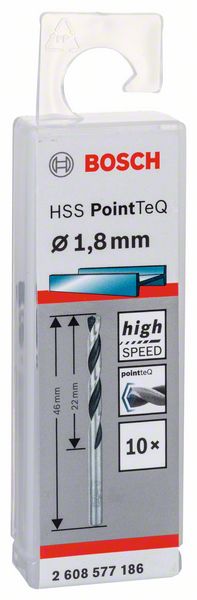 Šroubovitý vrták HSS PointTeQ 1,8 mm
