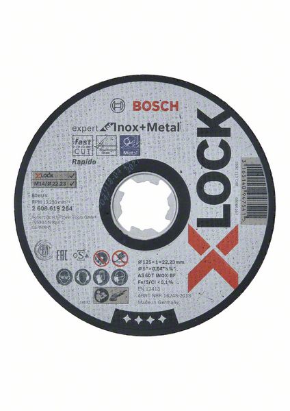 X-LOCK Expert for Inox + Metal 125 x 1 x 22,23 - 2 608 619 264 - Rezací kotouc